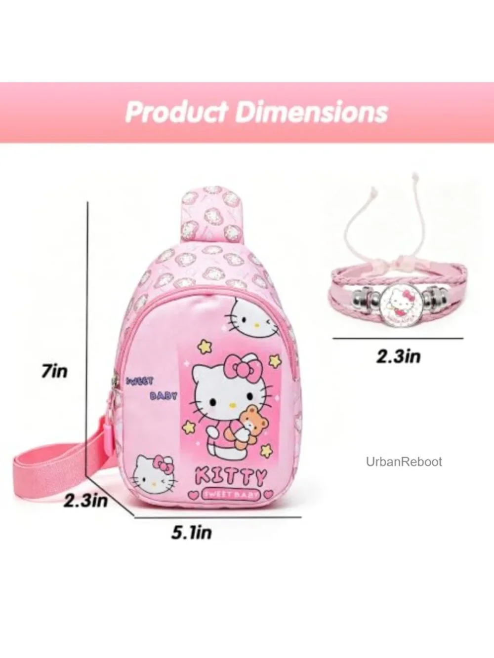 Cat Print Mini Crossbody Bag Adjustable Strap Small Shoulder Purse